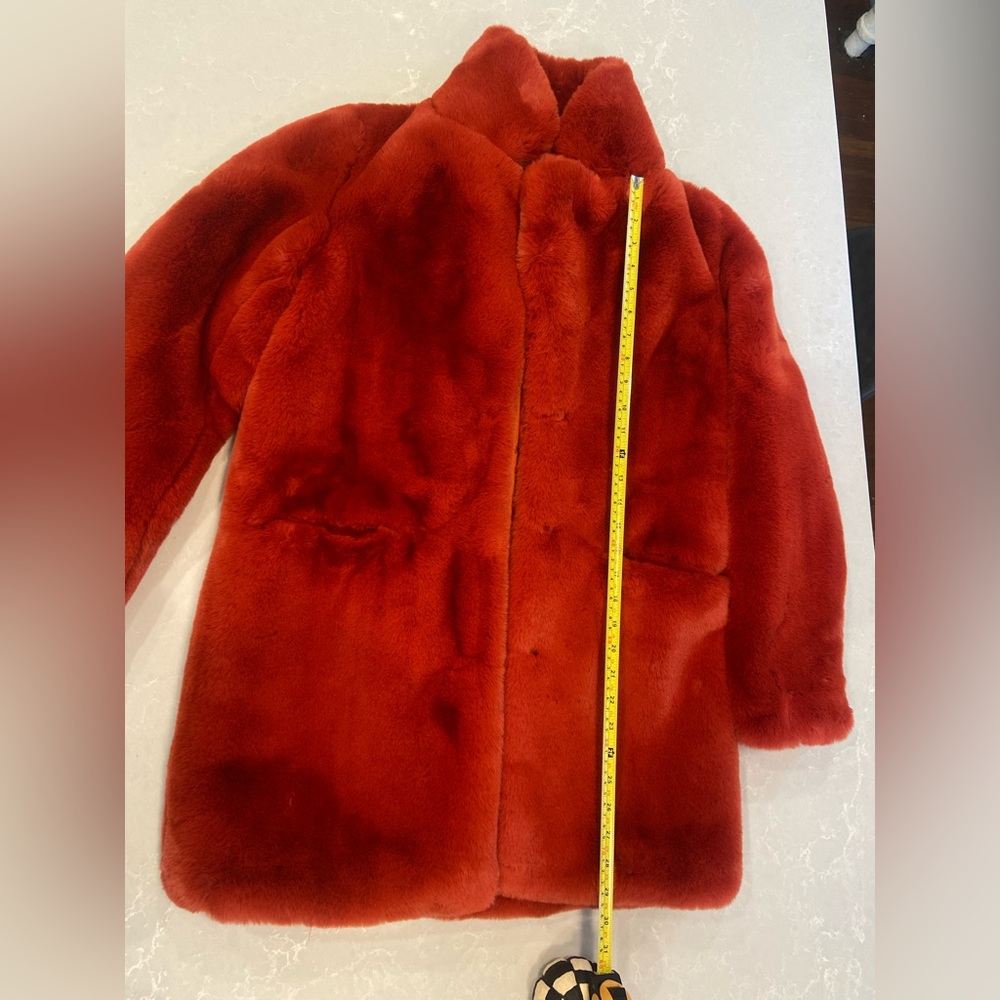 Apparis Sophie Faux Fur Coat Ginger - Picture 13 of 15